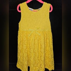Blueberi Boulevard Yellow Lace Girls Dress
